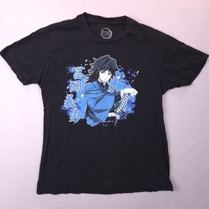 Demon Slayer Kimetsu no Yaiba Giyu Tomioka T-Shirt Mens Size S Black